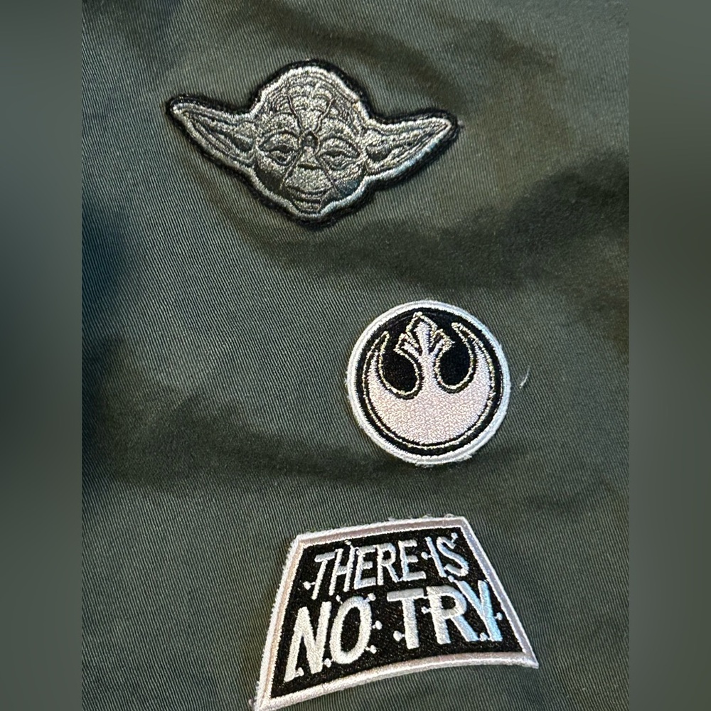 Star Wars Utility Jacket XXL Green Yoda Rebel Alliance Patch Military Style - Picture 2 of 5